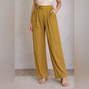 ZARA Women's Wide-Leg Pants Size S - Mustard Yellow